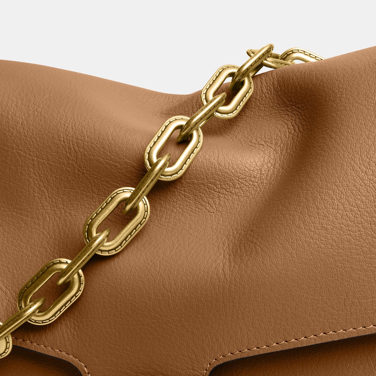 CY920-CHAIN TABBY SHOULDER BAG 30-B4/Honey Brown