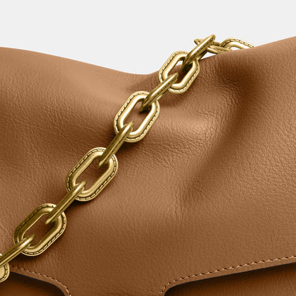 CY920-CHAIN TABBY SHOULDER BAG 30-B4/Honey Brown