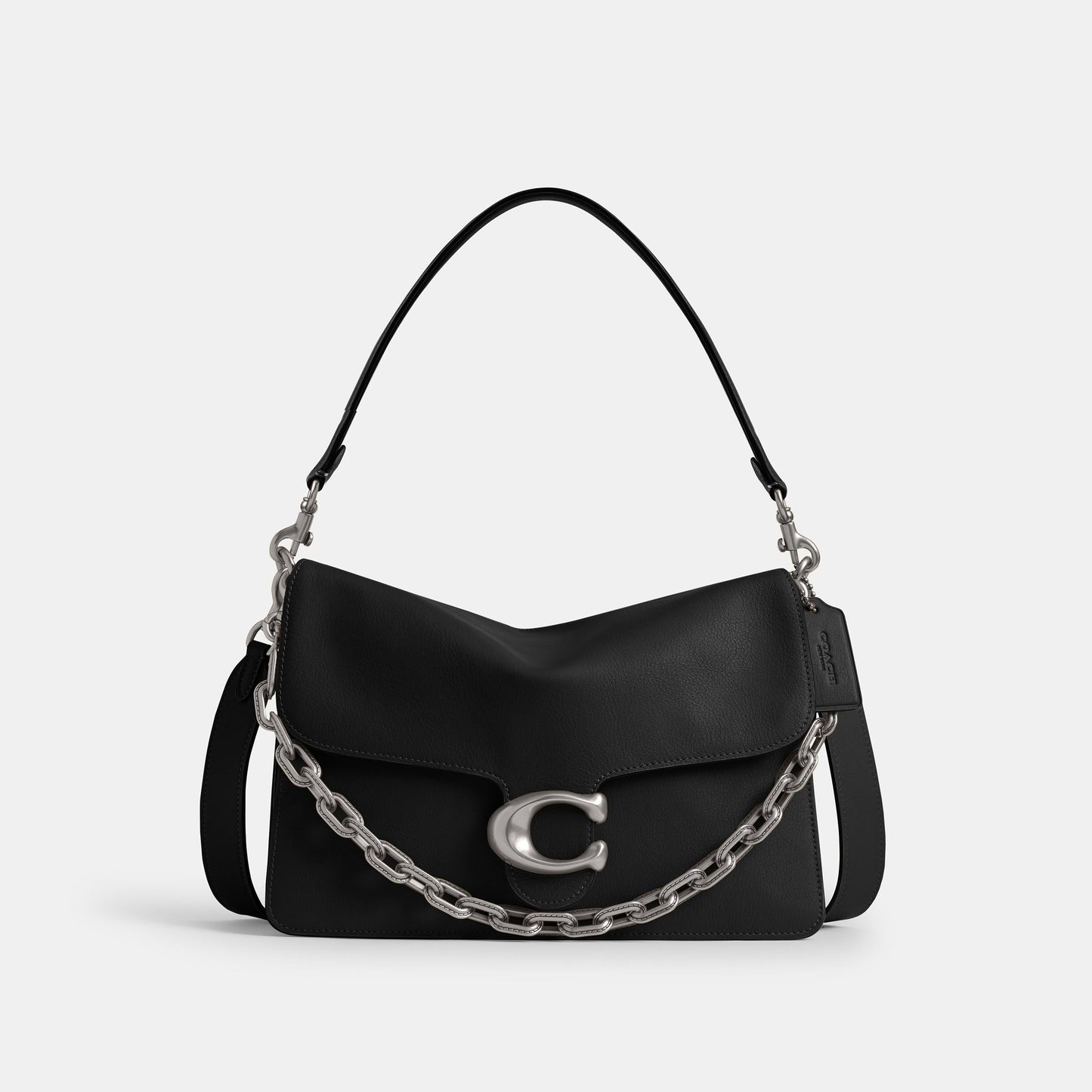 CY920-CHAIN TABBY SHOULDER BAG 30-LH/Black