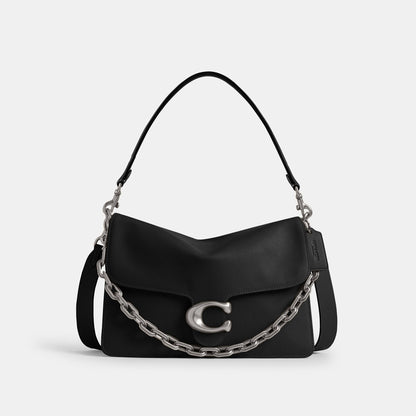 CY920-CHAIN TABBY SHOULDER BAG 30-LH/Black