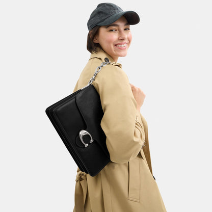 CY920-CHAIN TABBY SHOULDER BAG 30-LH/Black