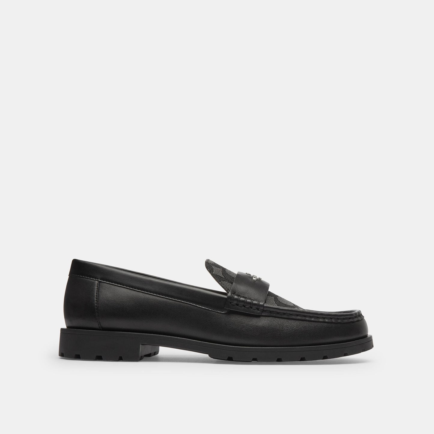 CZ089-Janie Loafer In Signature Jacquard-Black/Charcoal