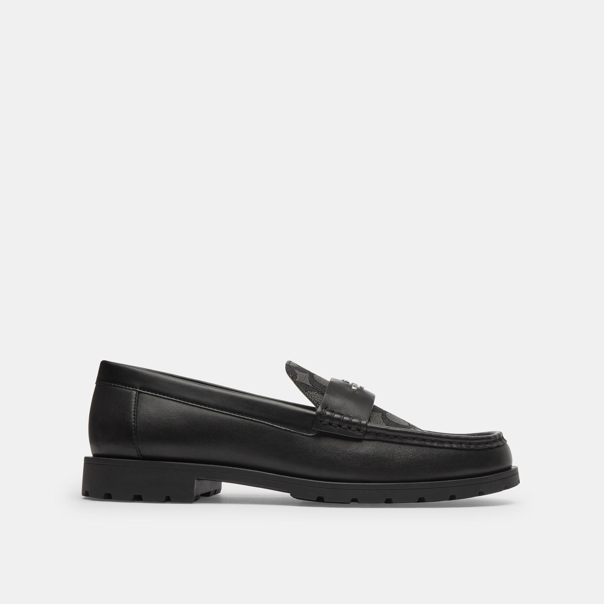 CZ089-Janie Loafer In Signature Jacquard-Black/Charcoal