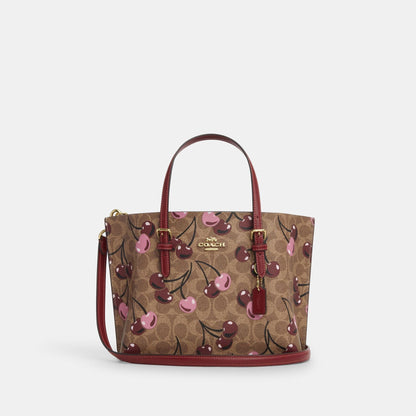 CZ772-Mollie Tote Bag 25 In Signature Canvas With Cherry Print-IM/Tan Multi