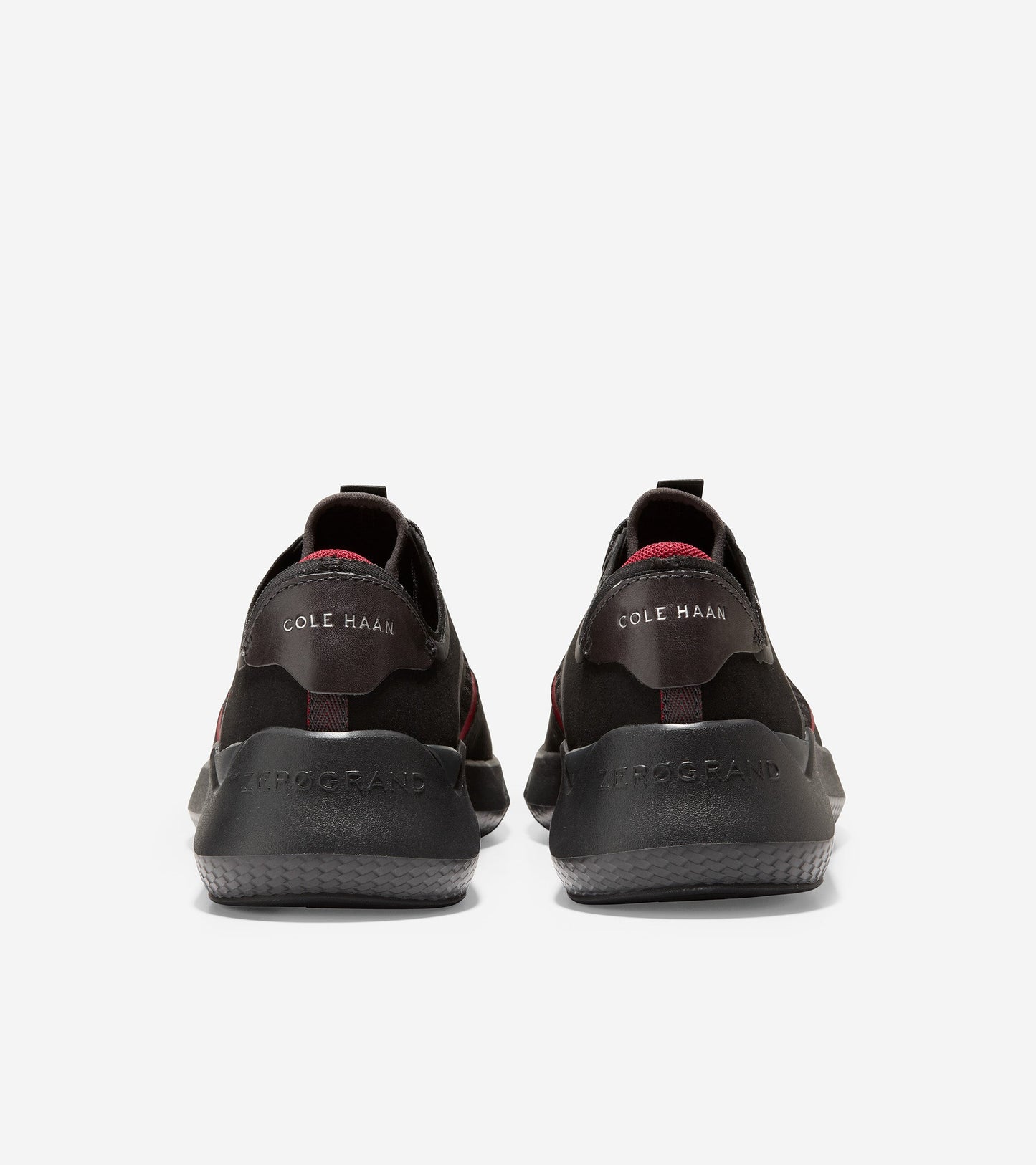 C34451-ZERØGRAND Winner Tennis Sneaker-Black/Rio Red/Gray Pinstripe W/Speckle