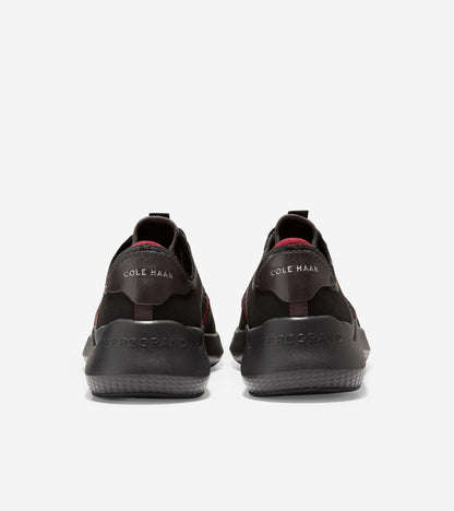 C34451-ZERØGRAND Winner Tennis Sneaker-Black/Rio Red/Gray Pinstripe W/Speckle