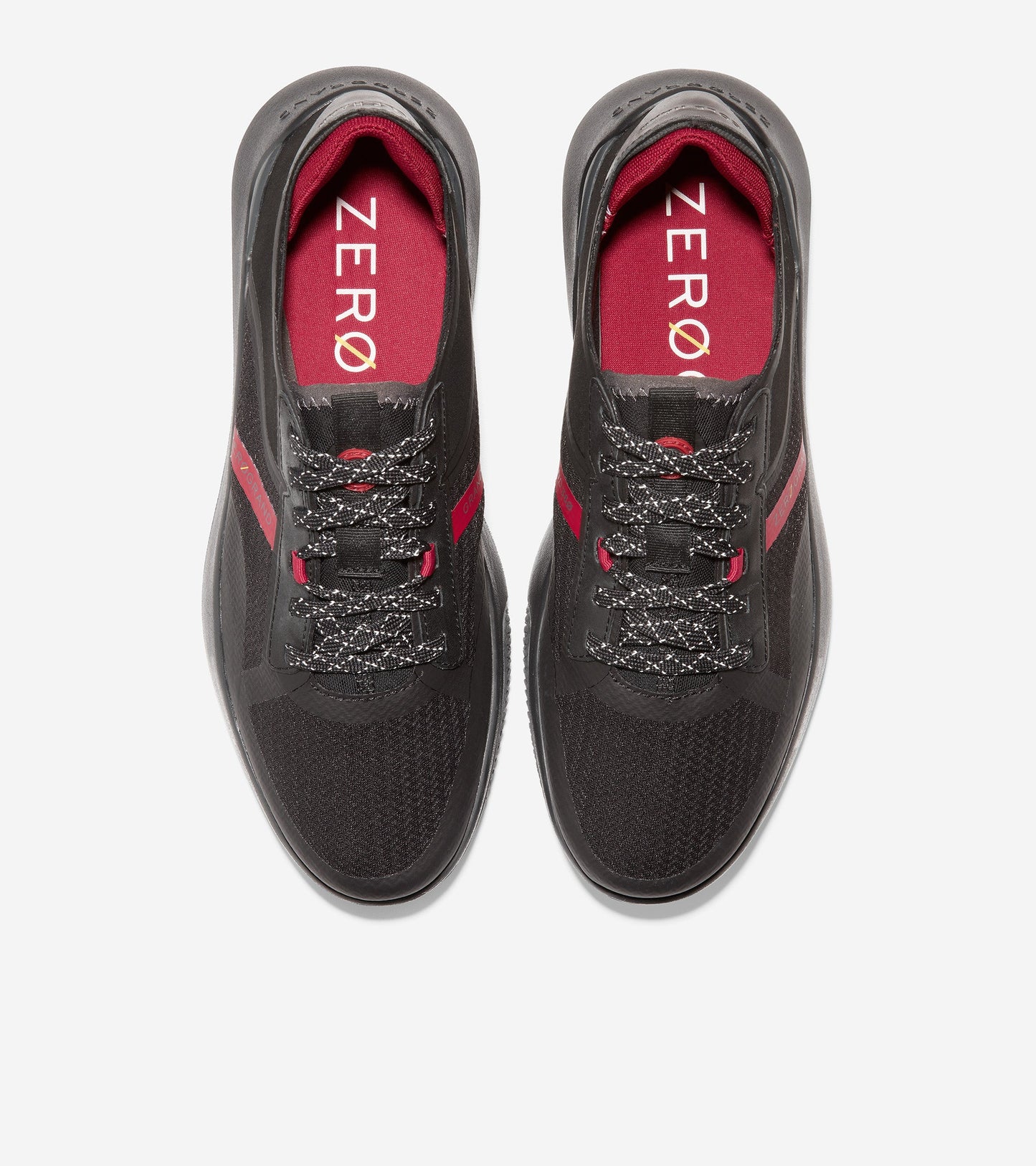 C34451-ZERØGRAND Winner Tennis Sneaker-Black/Rio Red/Gray Pinstripe W/Speckle