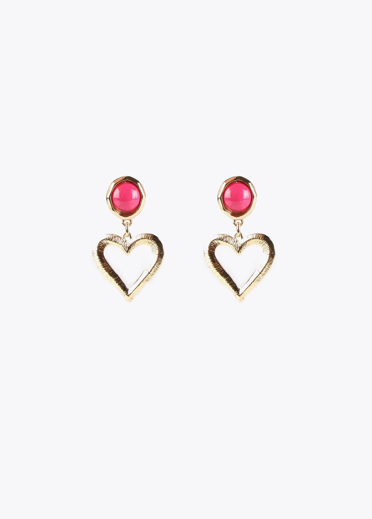 12410002-Heart earrings-Fuchsia