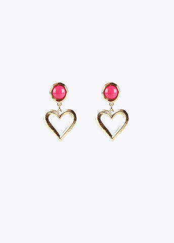 12410002-Heart earrings-Fuchsia