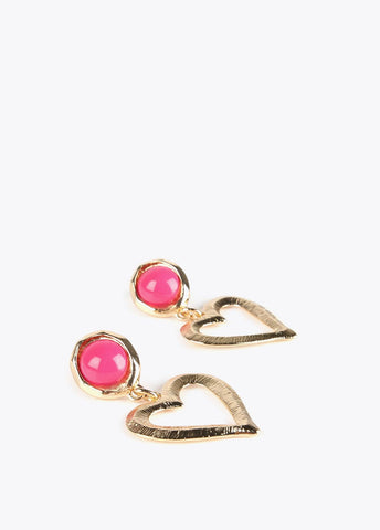 12410002-Heart earrings-Fuchsia