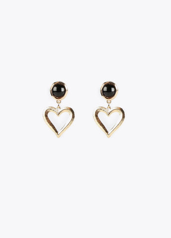 12410002-Heart earrings-Black