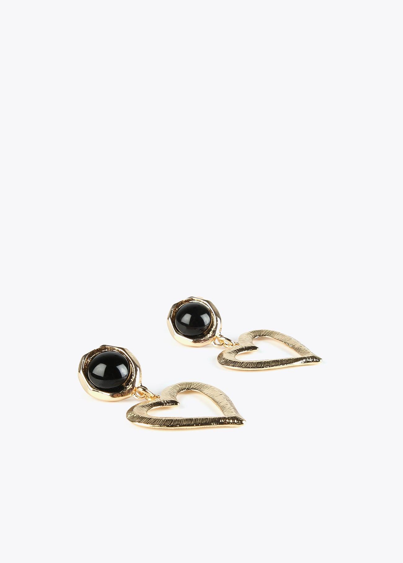 12410002-Heart earrings-Black