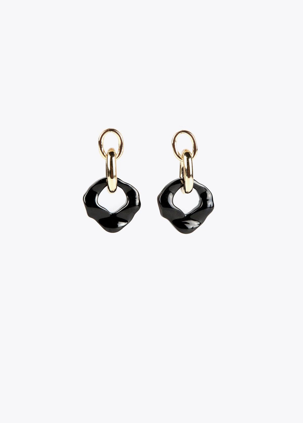 12410003-Link earrings-Black