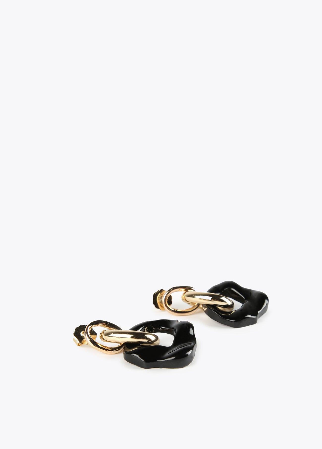 12410003-Link earrings-Black