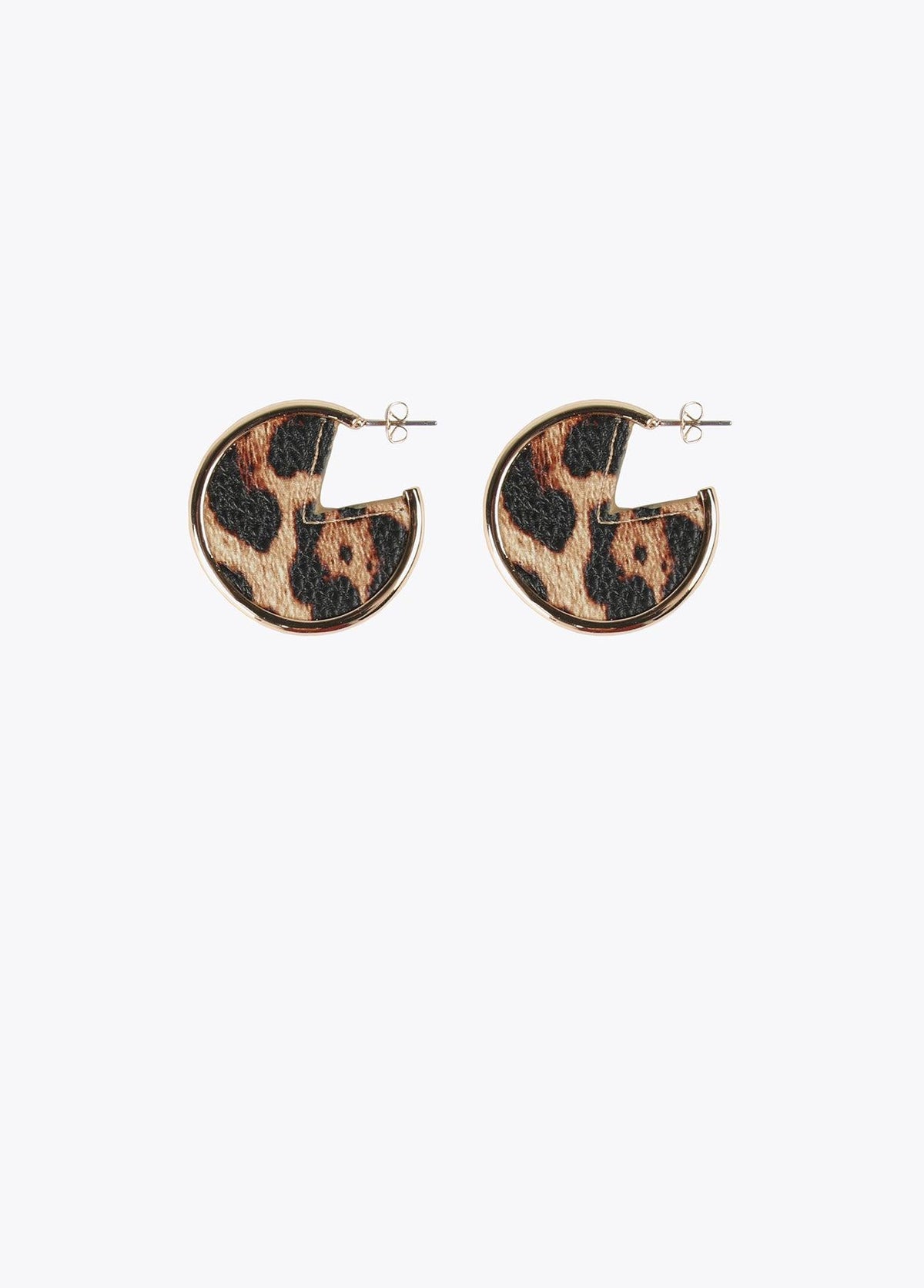 12410011-Faux leather hoop earrings-Printed