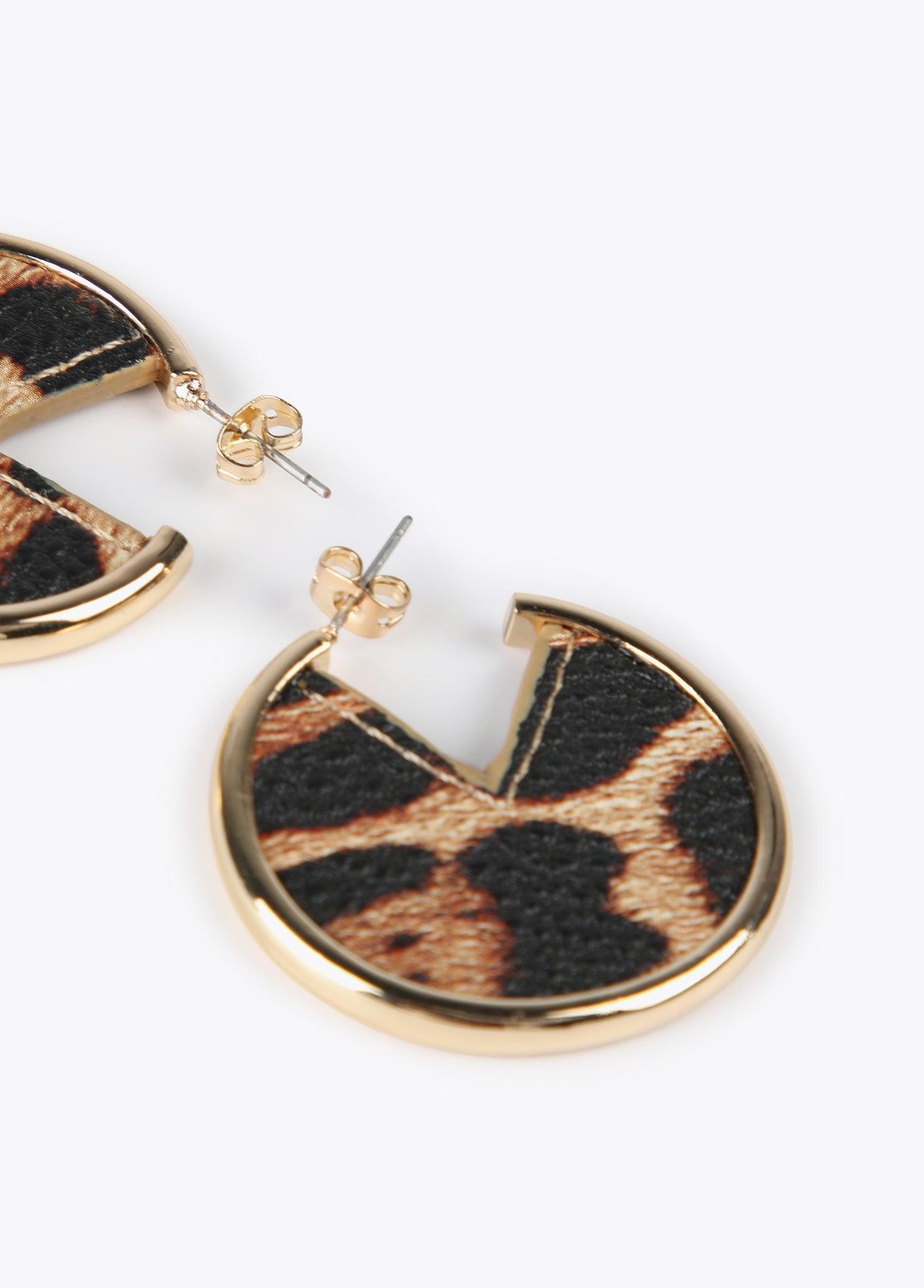 12410011-Faux leather hoop earrings-Printed