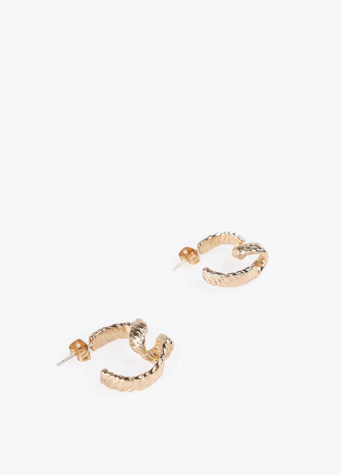 12410012-Bouclé hoop earrings-Golden