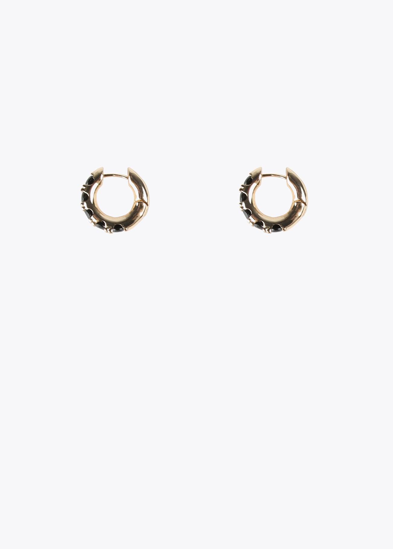 12410013-Hoop earrings with inset crystals-Black