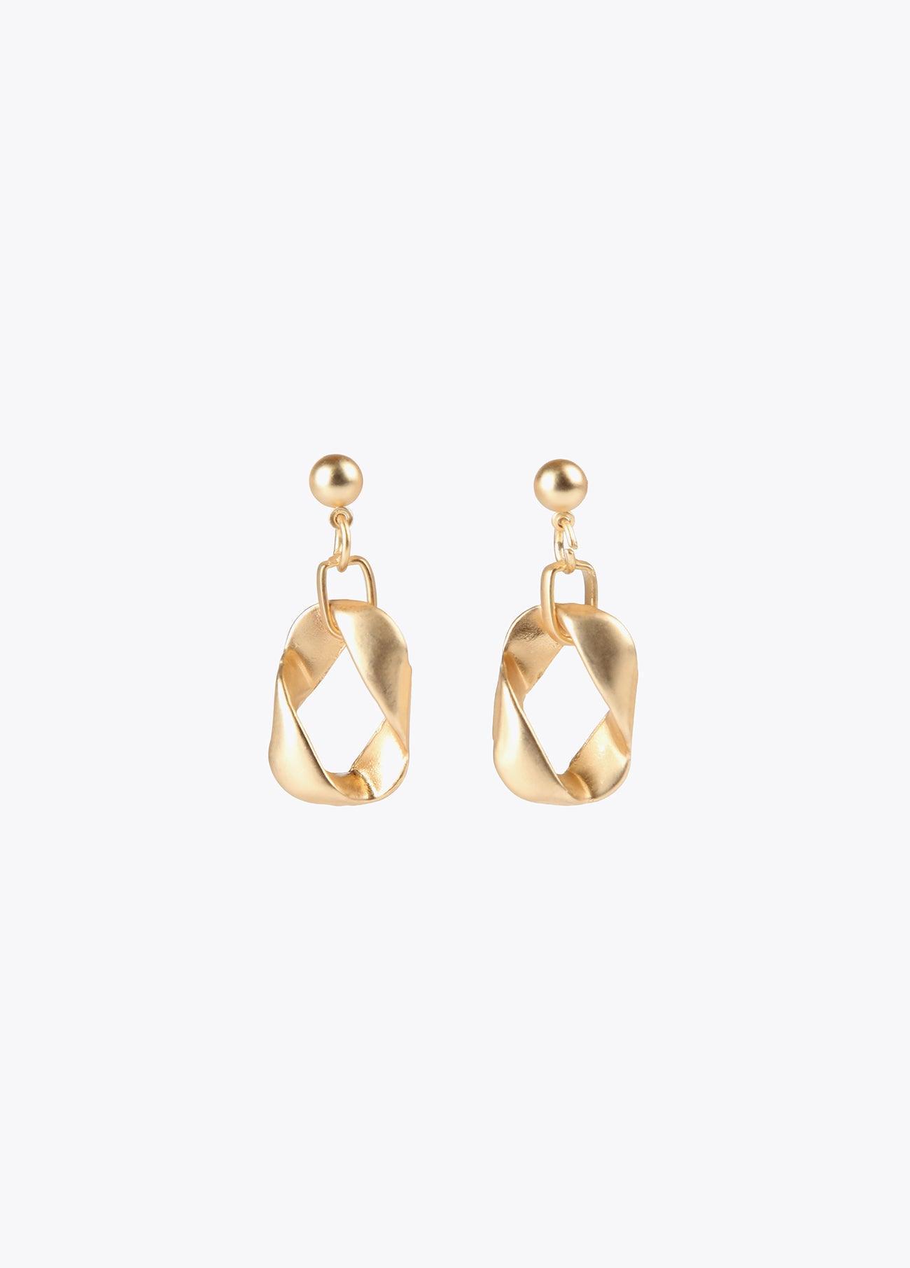 12410014-Hoop and link earrings-Golden