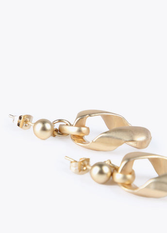 12410014-Hoop and link earrings-Golden