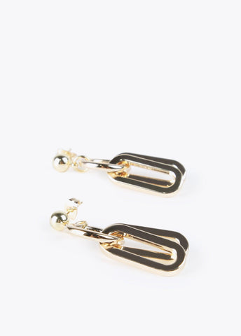 12410015-Double link earrings-Golden