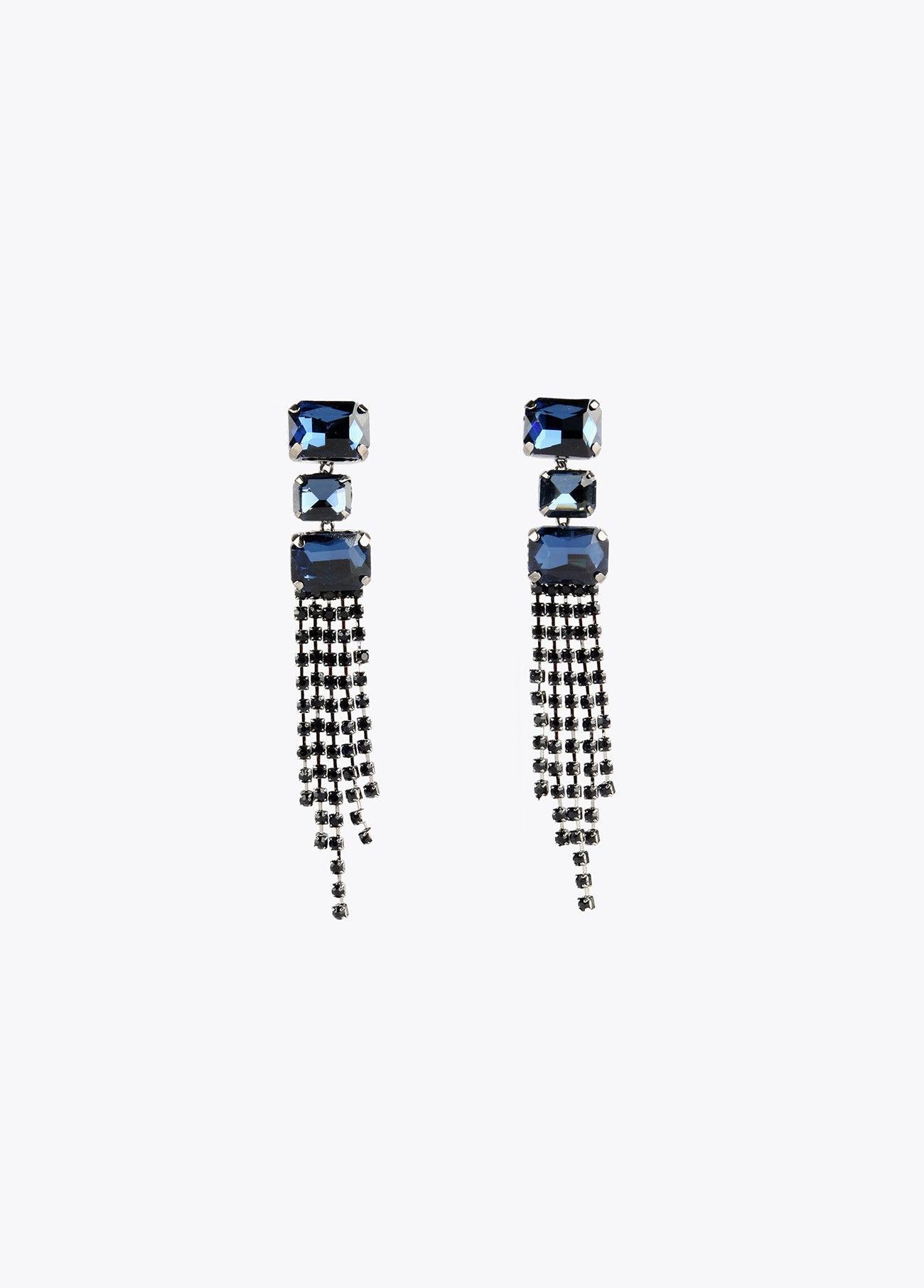 12410026-Long crystal earrings-Blue