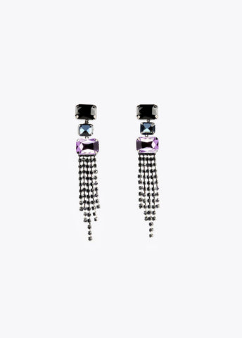 12410026-Long crystal earrings-Multi