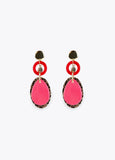 12410027-Two-tone charms earrings-Fuchsia
