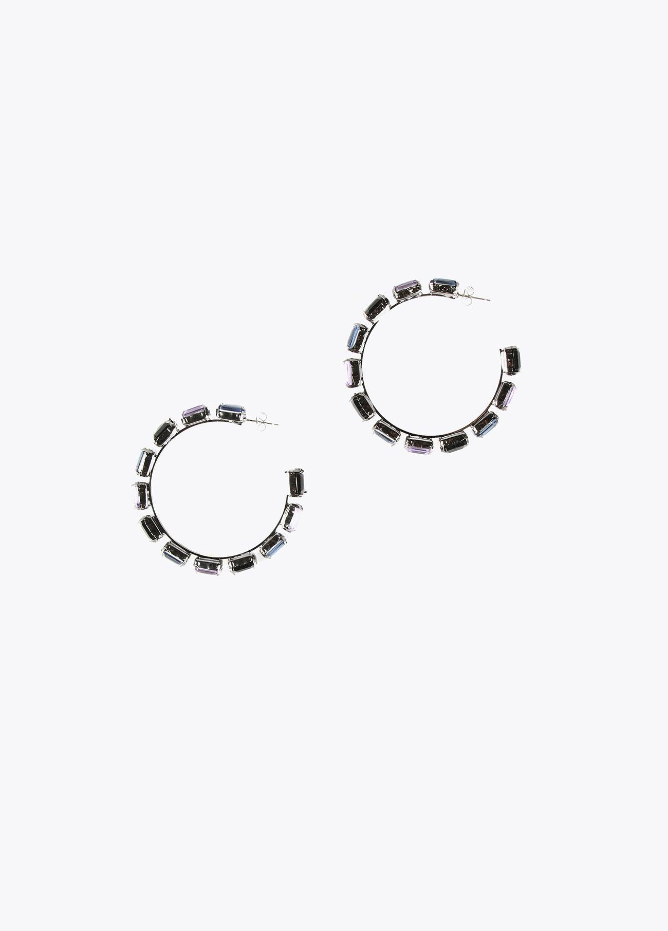 12410029-Crystal hoop earrings-Multi