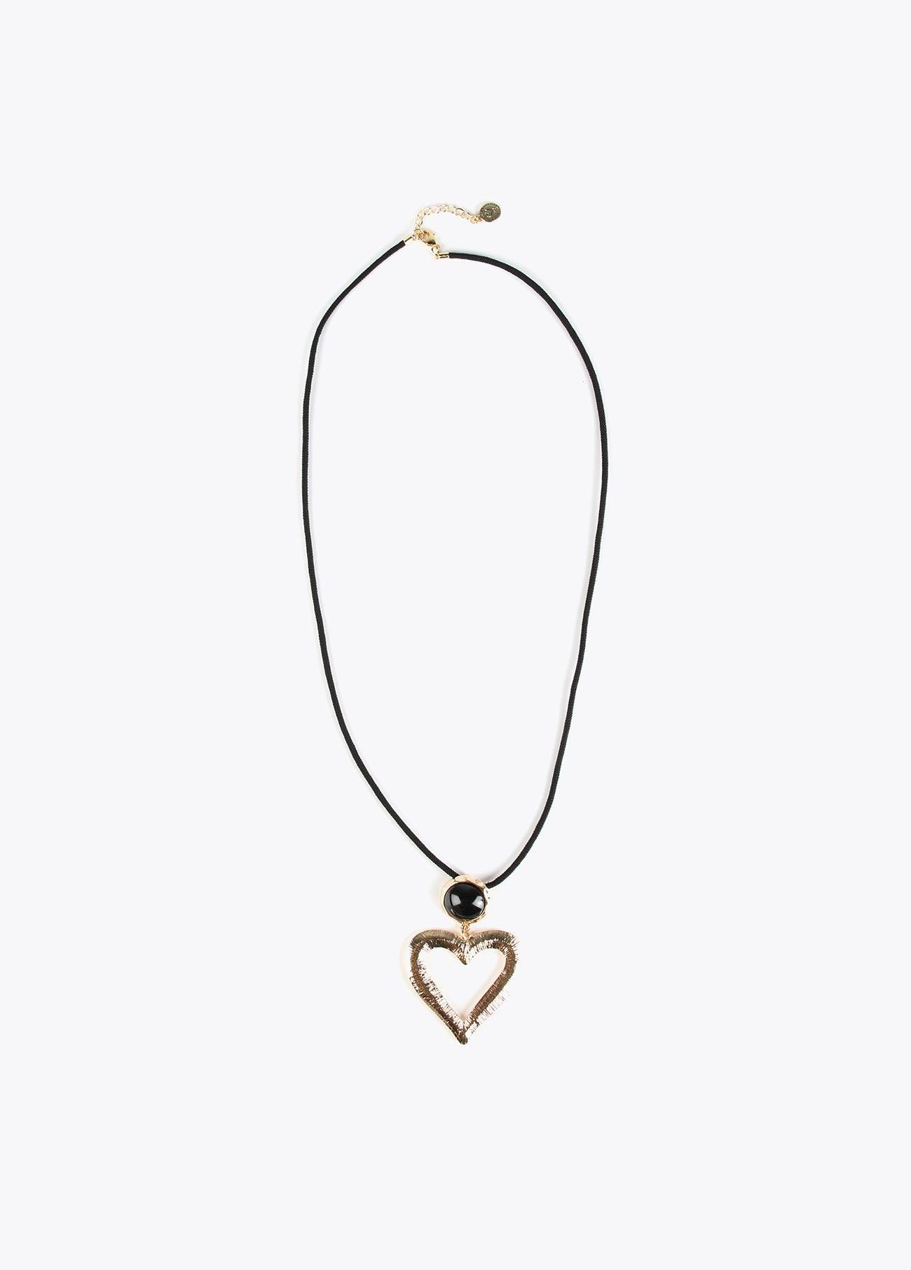 12411009-Heart necklace-Black