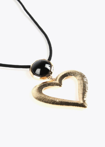 12411009-Heart necklace-Black