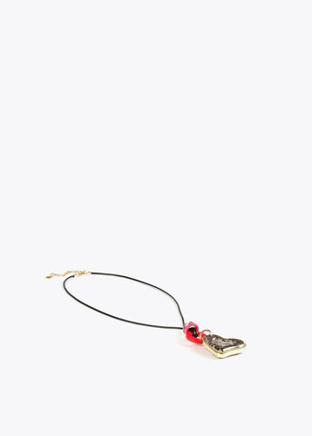 12411024-Long heart necklace-Red