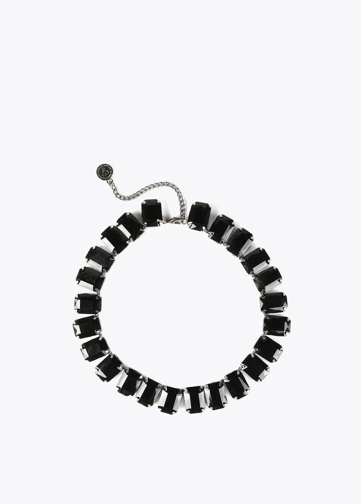 12411025-Crystal choker necklace-Black