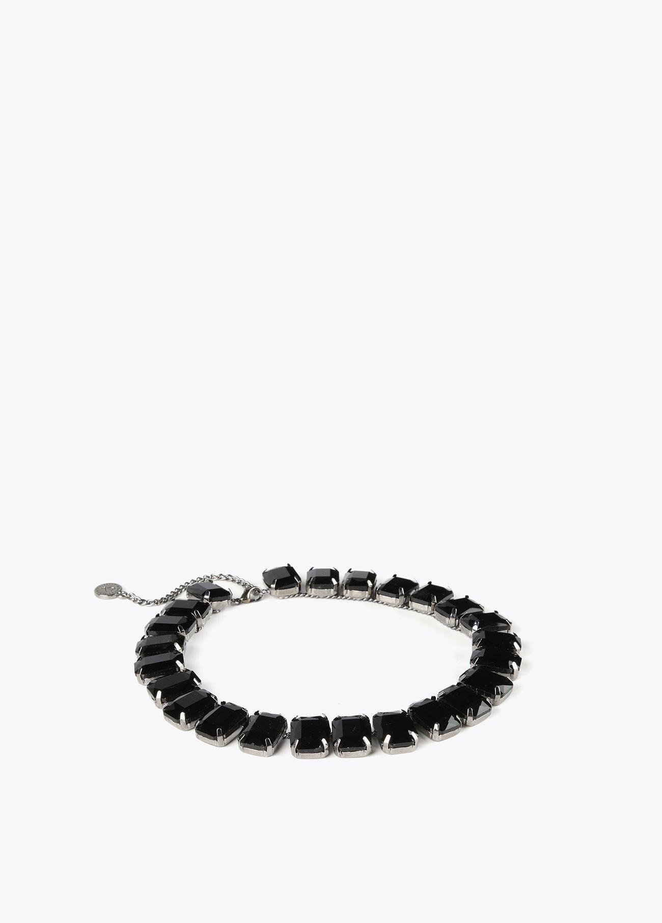 12411025-Crystal choker necklace-Black