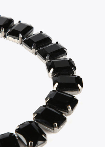 12411025-Crystal choker necklace-Black