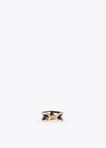 12412002-Irregular hoop ring-Black