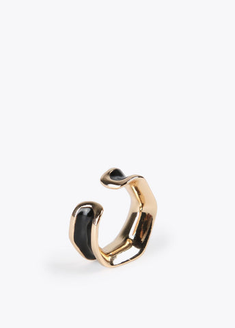 12412002-Irregular hoop ring-Black