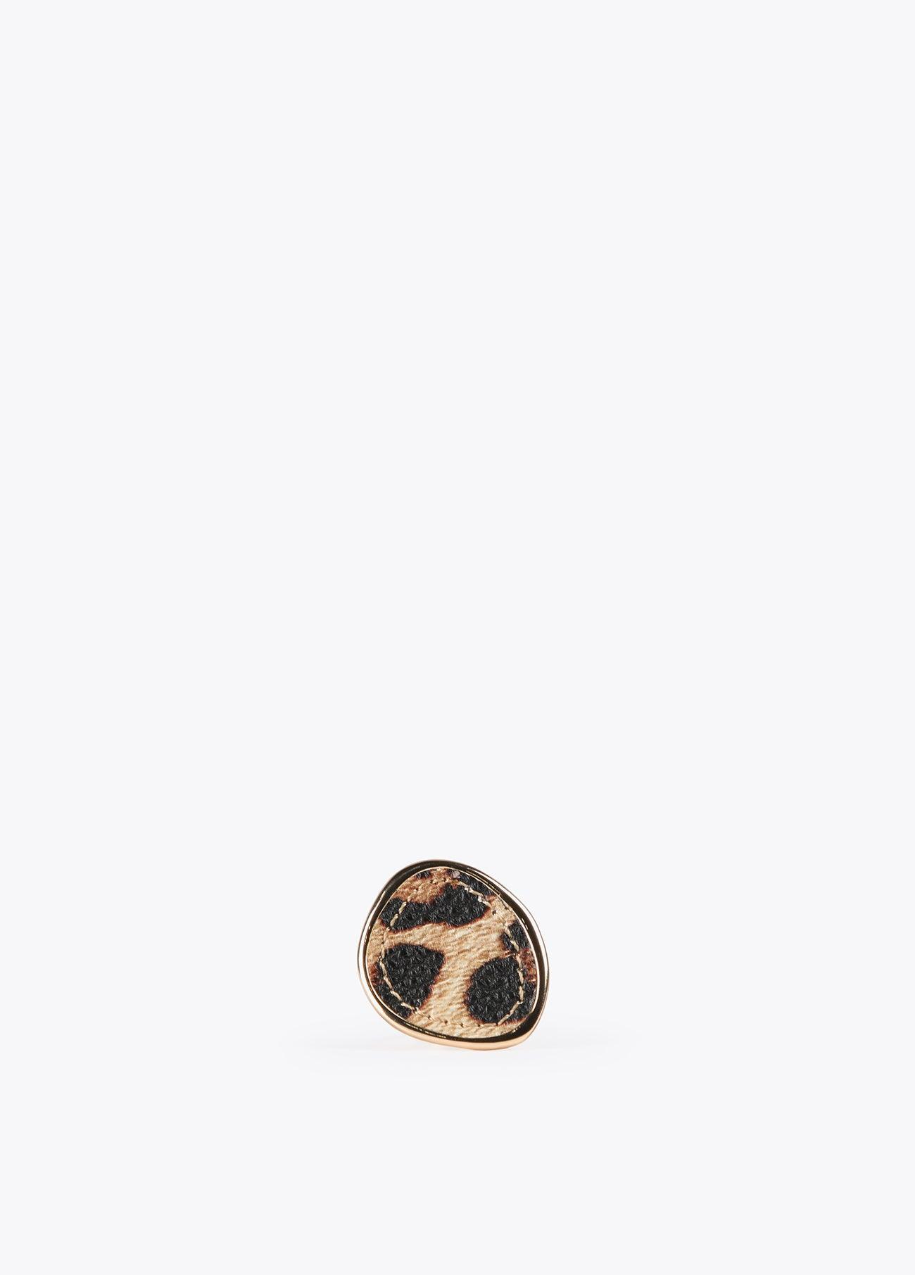 12412003-Gold ring with faux leather-Printed