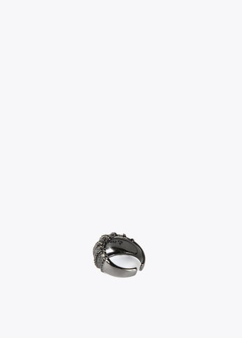 12412005-Oval stones ring-Black