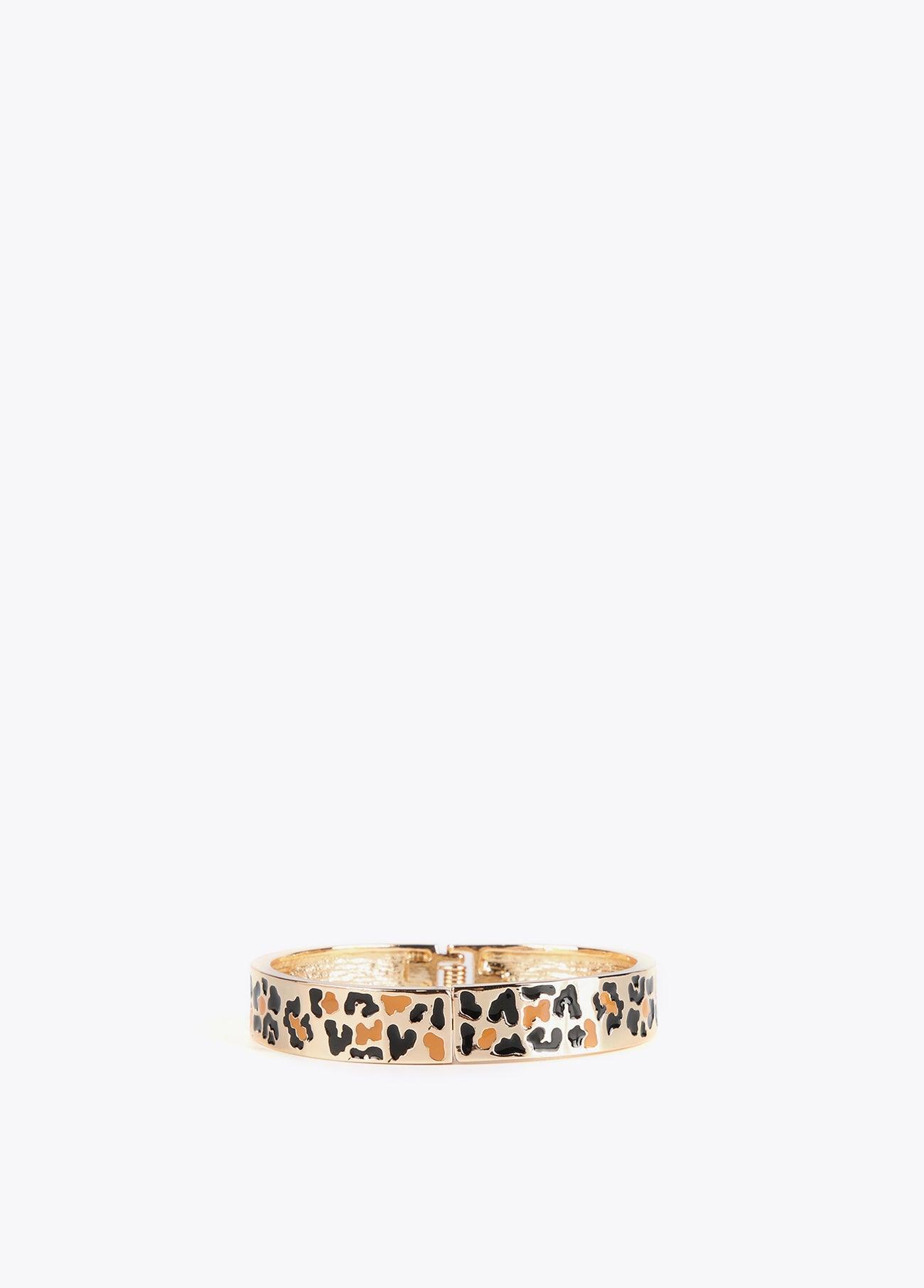 12413009-Golden animal print bracelet-Printed