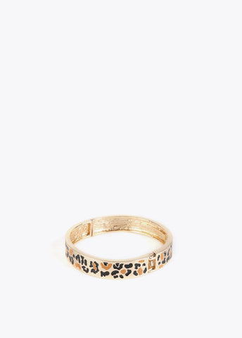 12413009-Golden animal print bracelet-Printed