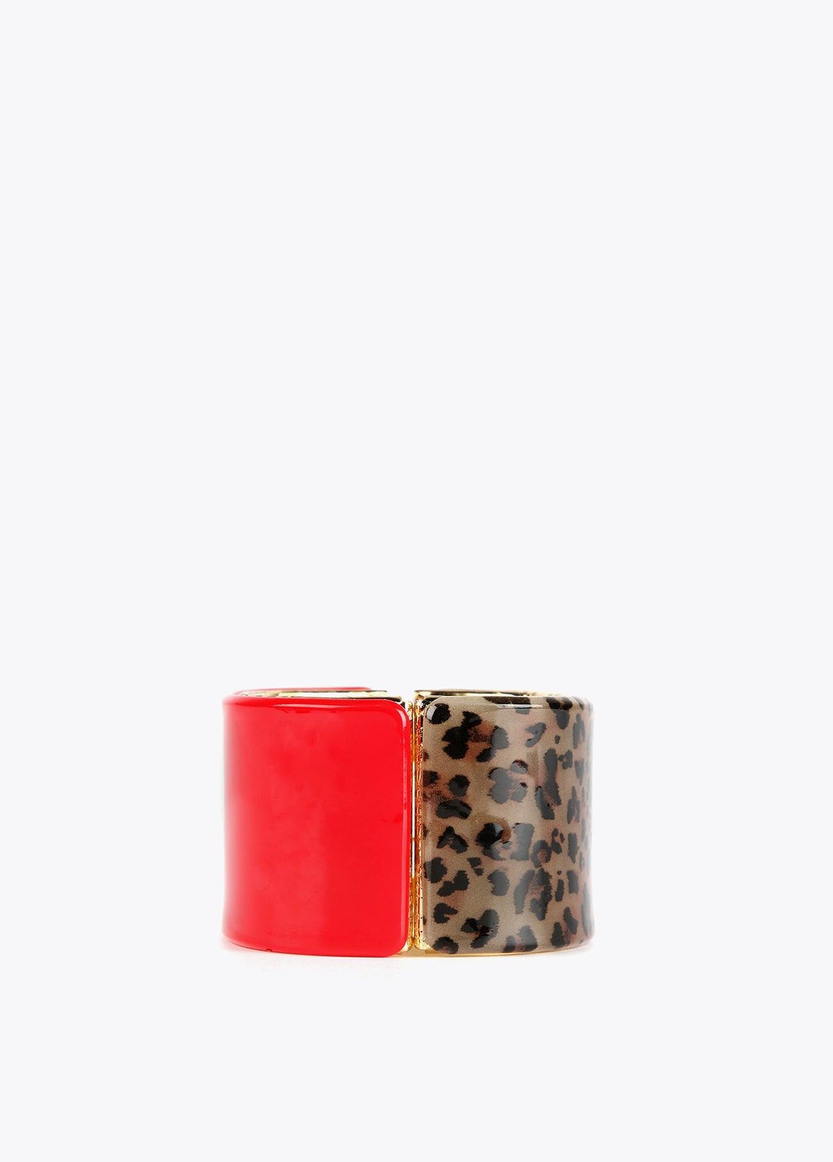 12413011-Contrast animal print bracelet-Red