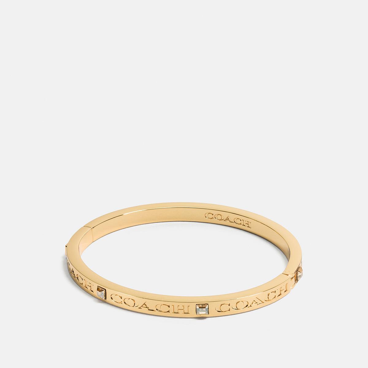 COACH-Coach Signature Pave Hinged Bangle-23199-gld