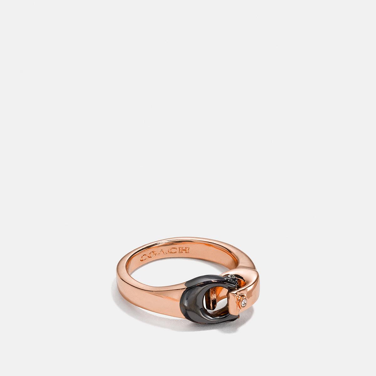 COACH-Charming Links Ring-26965-RS/Hematite