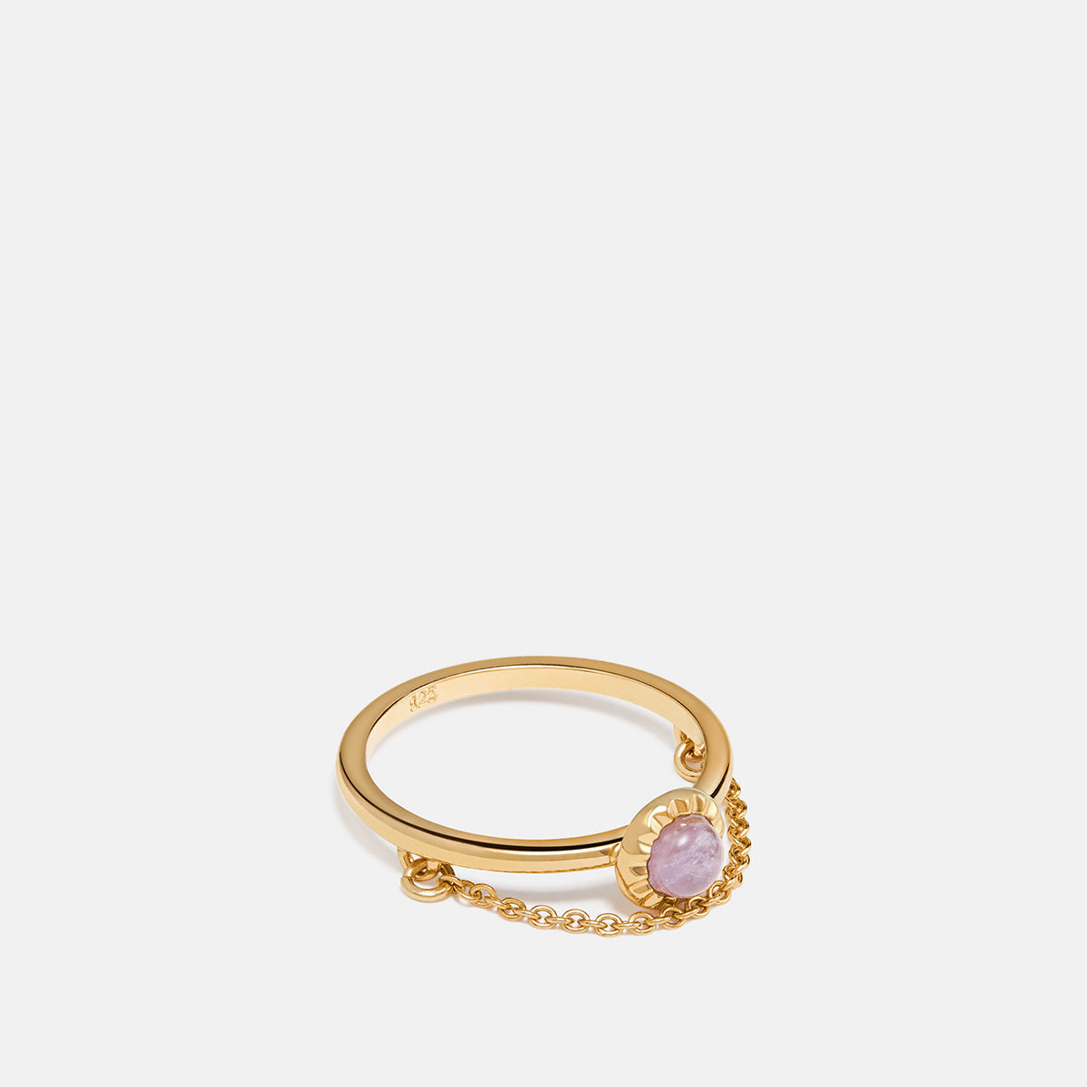 COACH-Demi-Fine Sunburst Chain Ring-28833-GD/AMETHYST