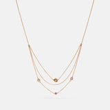 COACH-Demi-Fine Sunburst Layered Chain Necklace-28834-GD/AMETHYST