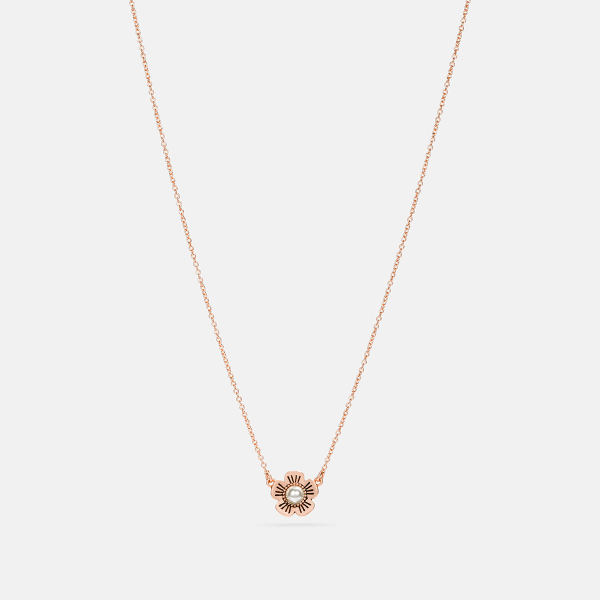 COACH-Freshwater Pearl Tea Rose Necklace-30053-ROSEGOLD