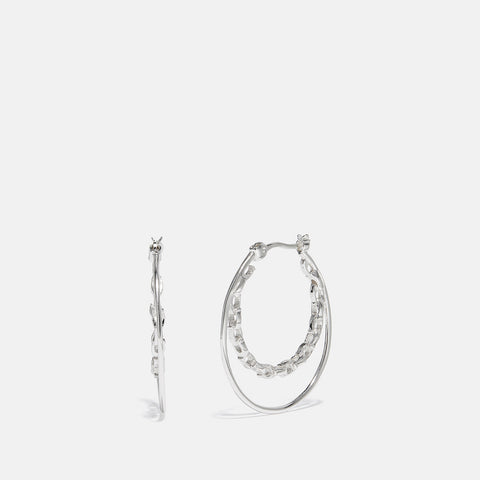 COACH-Frozen Chain Hoop Earring-30195-Silver