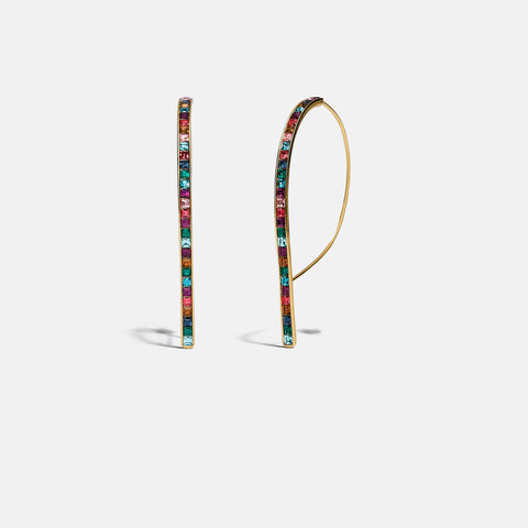 COACH-Legacy Rainbow Rounded Bar Drop Earrings-3192-GDRGQ