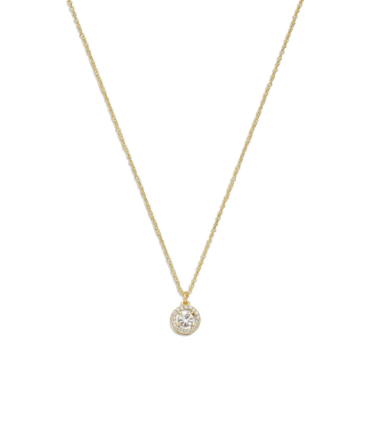 386995gld-pave halo pendant necklace-gold